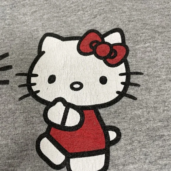 Keith Haring x Hello Kitty Sweatshirt Pullover Crewneck Women Sz M  Gray Collab - Picture 2 of 8